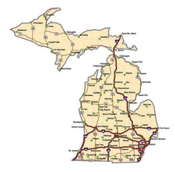 map of michigan