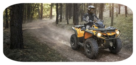 can am outlander atv in the woods