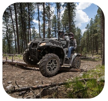 polaris atv in the woods